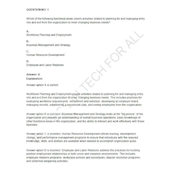 Printout HRCI SPHR Professional in Human Resources Exam Study Guide - Picture 2 of 6